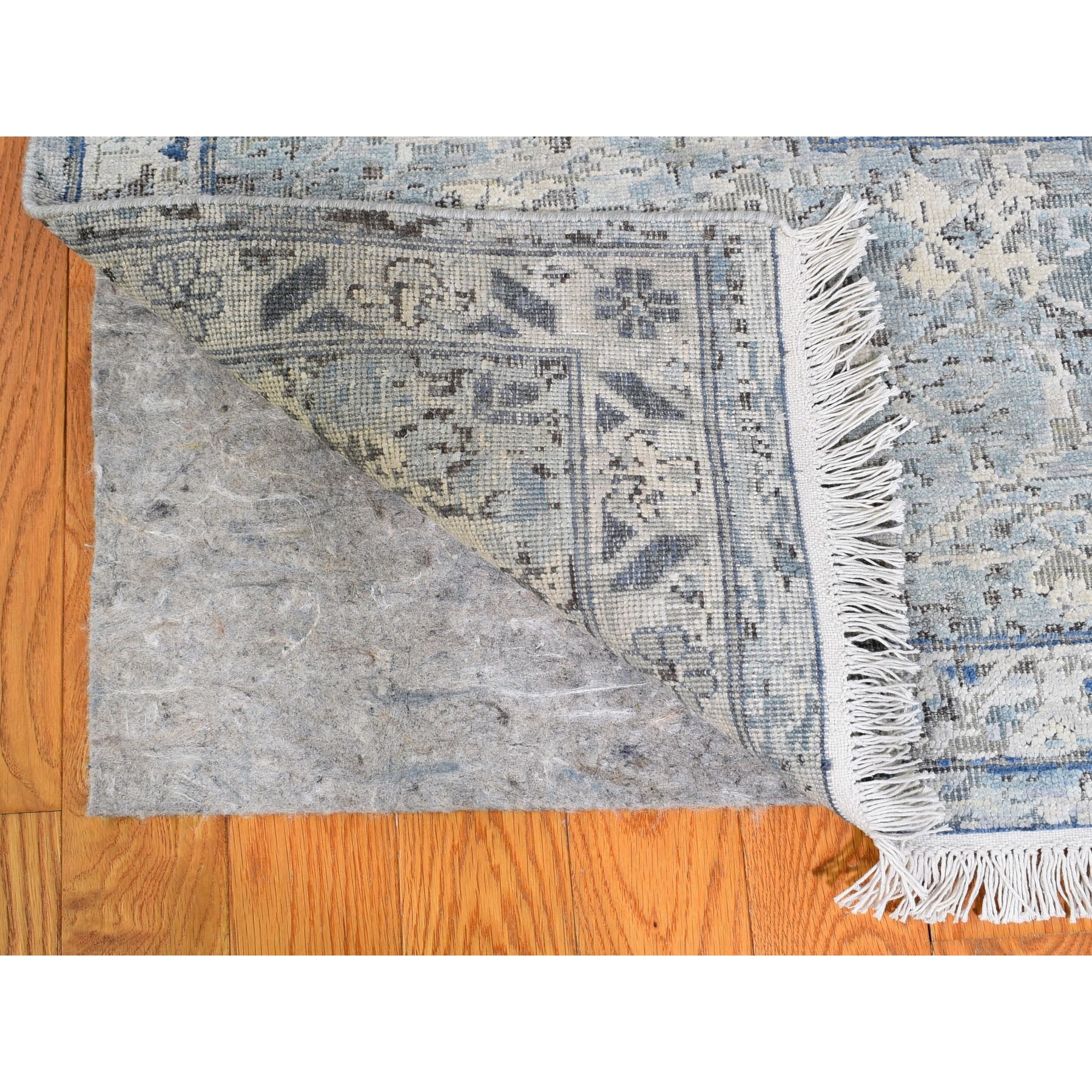 10'x14' Distressed Oushak Pure Silk with Textured Wool Hand-Knotted ...