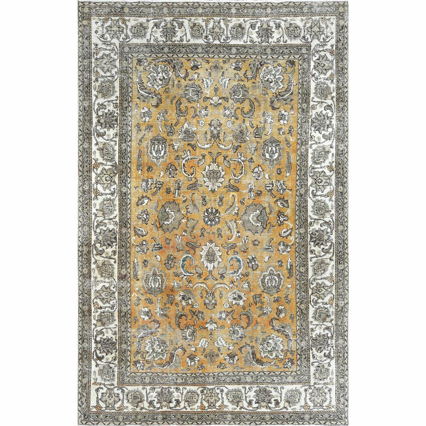 Hand Knotted Vintage Tabriz Wool 10x13Area Rug