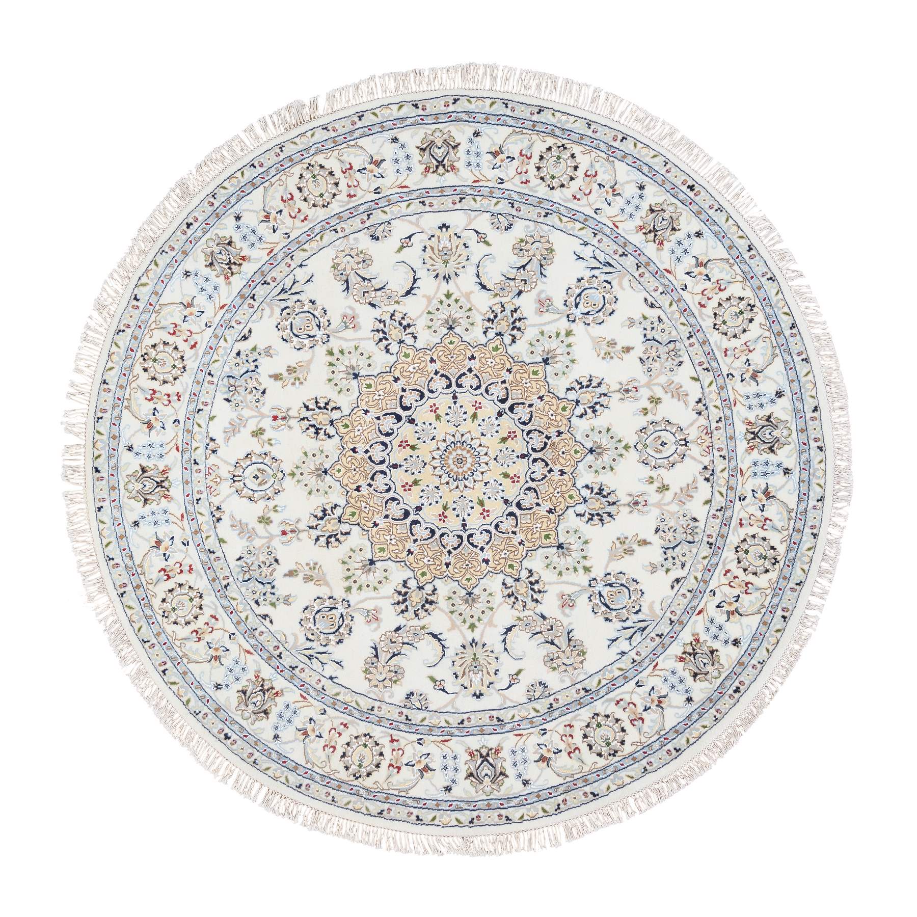 Round wool rug handmade in Kyrgyzstan - Diameter 5,2 ft